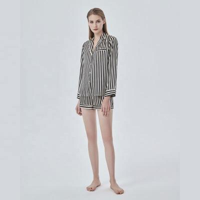 China Girls 2023 new ODM QUICK DRY low price high quality sexy sleep wear summer striped woman costume long sleeve pajamas sets for sale