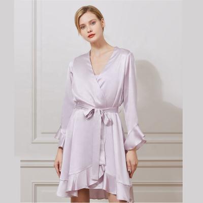 China Brand Hot QUICK DRY Cheap V-Neckline OEM Selling Sleep Home Wear For Girls Soft Sheath Long Summer Satin Pajamas Women Set for sale