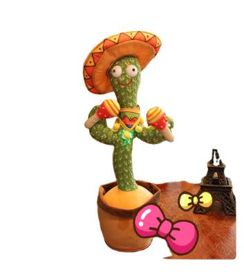 China Yes Cute Singing Flowerpot USB Singing Stuffed Filler Doll Talking Arabic Dancing Cactus Plush Toy for sale