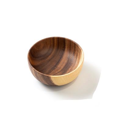 China Sustainable Eco Friendly Wholesale Kitchen Acacia Wood Resin Wooden Salad Bowl Set With Tableware for sale