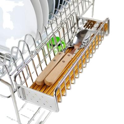 China Long Viable Kitchen Cage Form Multifunctional Stainless Steel Chopsticks Dryer Spoon Fork Organizer Sundries Storage Baskets Holder for sale