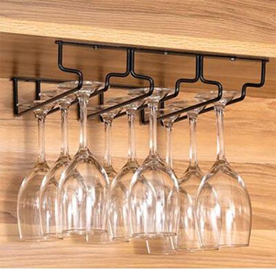 China Large Capacity Metal Wire Kitchen 3 Tier Strong Rack Stocked Stemware Glass Hanger With Screw Red Wine Cup Holder for sale