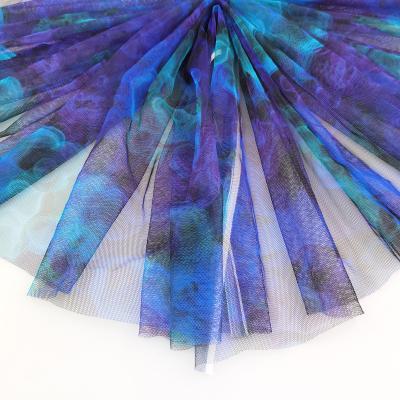 China Breathable beautiful pattern china deep see blue digital printing on fabric for tutu skirt for sale