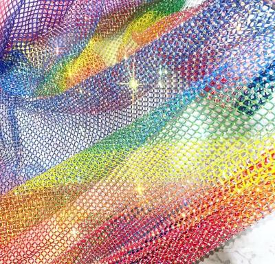 China Handmade Factory Wholesale Elastic Stretch Crystal Trimming Rhinestone Mesh Fabric For Shoes Clothes Garment Accessories for sale