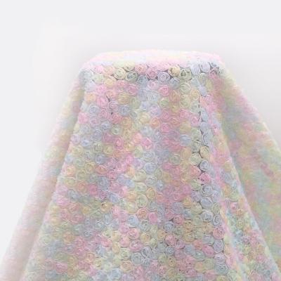 China Breathable RIBBON EMBROIDERY TULLE FABRIC FOR BRIDAL IN STOCK SALE for sale