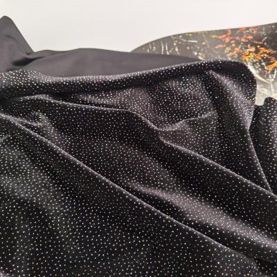 China Breathable Polyester spandex fabric glitter velvet corduroy fabric for women's dress for sale