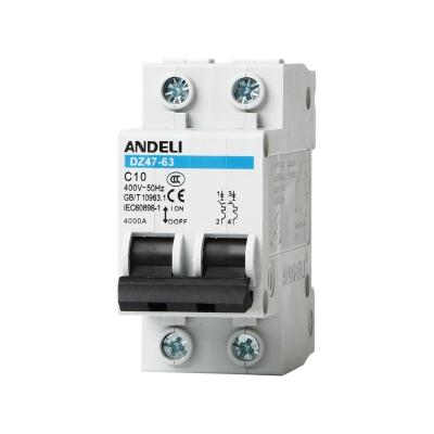 China ANDELI 16 Amp DZ47-63 mcb DZ47-63 2P miniature circuit breaker for sale