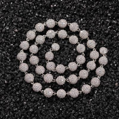 China 2021 New Design Romantic Rose Gold Diamond Beads Miami Chain Luxury Jewelry Necklace Silver Gift For Men And Women for sale