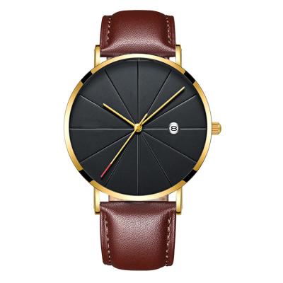 China Day/Date Style Nordic Men's Fashion Simple Business Quartz Leather Watch for sale