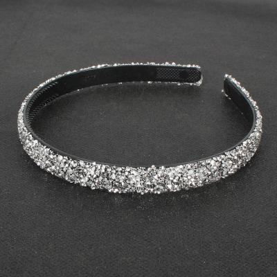 China Wholesale Colorful Crystal Fashion Retro Simple Semicircle Diamond Hair Band Women Headband Headwear for sale