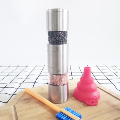 China 2 Viable in 1 Manual Set Stainless Steel Salt and Pepper Grinder for sale