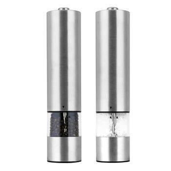 China Sustainable Electric Salt And Pepper Grinder Set Battery Operated Stainless Steel Grinders for sale