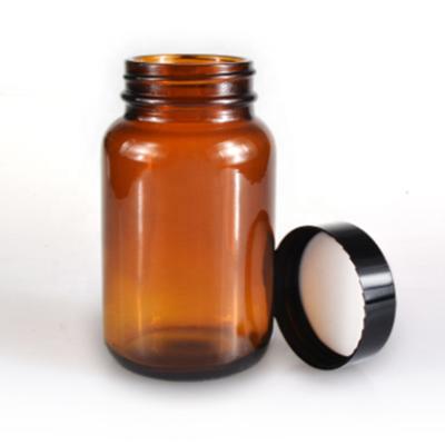 China Medicine Wholesale 100ml Amber Pill Bottle Child Proof Cap Screw Lid for sale