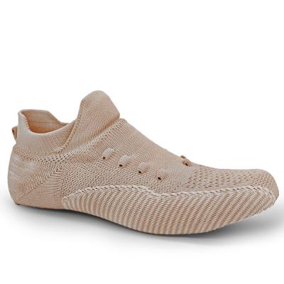 China Breathable Knit Shoe Uppers With Lace Front For Women Knit Sneakers Daily Wear for sale