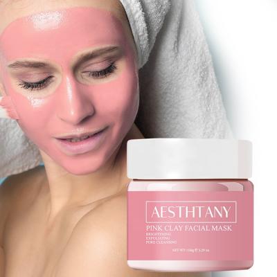 China Organic Moisturizer Purifying Pore Cleansing Clay Face Mask Beauty Pink Natural Pink Clay Mask for sale