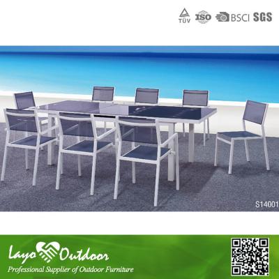 China Modern 12 Seater Extending Dining Table Bistro Outdoor Furniture Set Multiple Color for sale