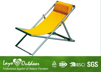 China Metal / Fabric Portable Folding Beach Chairs Collapsible L104 X W54 X H81 for sale