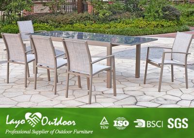 China 8 Seater Extending Dining Table And Chairs , Rectangle Dining Table Cast Aluminum Patio Furniture for sale