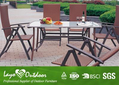 China Metal Patio Furniture Dining Sets With Steel / Alum Frame OEM for sale