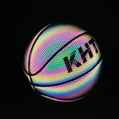 China Custom Luminous Basketball Indoor Holographic Rainbow Basketball for Fun and Thoughtful Gift Basketball for sale