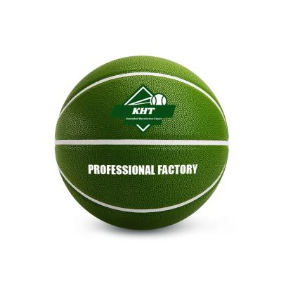 China PU green hot-sale full printing custom rubber basketballs for sale