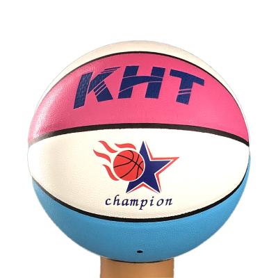 China Indoor High End Pink Leather Basketball Ball Synthetic Super Fiber For Youth And Outdoor Adults for sale