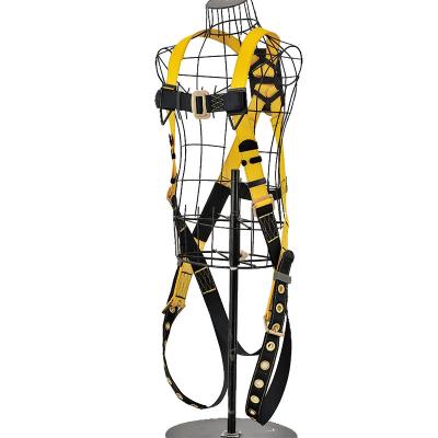 China Work Safety Belt Polyester Adjustable Insulated Yellow Full Body Mounting 5 Point Safety Harness for sale