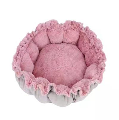 China Pet Bed Flower Shape Pet Bed Donut Cushion Indoor Fluffy Bed Cushion Breathable Blooming Washable Bed for Dog and Cat for sale