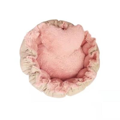 China Pet Bed Flower Shape Pet Bed Donut Cushion Indoor Fluffy Bed Cushion Breathable Blooming Washable Bed for Dog and Cat for sale