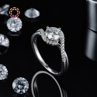 China New Arrival White Gold Environmental Friendly Diamond Ring Lab Diamonds IGI Certified HPHT Diamond Ring Jewelry for sale