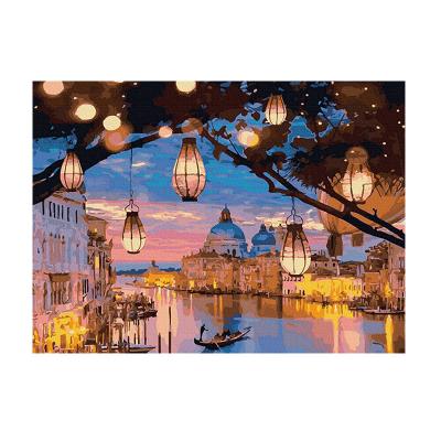 China Environmental Friendly 40*50cm Diy Printed Diamond Painting At Dusk Night Venice Landscape Canvas Wall Art Gift Artcrafts for sale