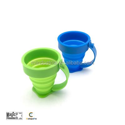 China Eco-friendly Plastic Portable Silicone Small Collapsible Water Cup With Lid for sale