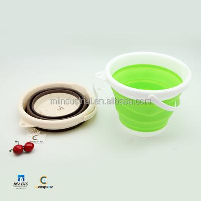 China Sustainable 3L Round Collapsible Plastic Bucket for sale