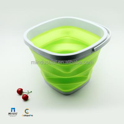 China Sustainable 10L Square Collapsible Plastic Bucket for sale