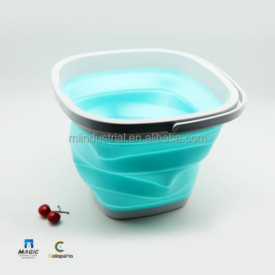 China Sustainable 15L Square Collapsible Plastic Bucket for sale