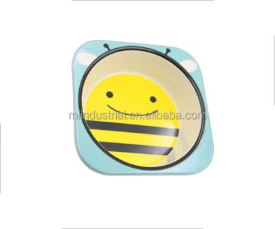 China Melamine Melamine Tableware Cartoon Bowl For Kids Yellow Bee Designed for sale