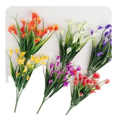 China Plastics 5 Multi-Way Artificial Calla Lily is commonly used for weddings, Easter, Valentine's Day, birthdays, and other holidays for sale