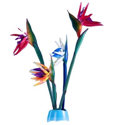 China Plastic Artificial Bird Paradise Flower Cement 80cm Decoration Simulation Wholesale Home Flower for sale