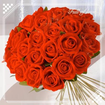 China Valentine's Day+Home Decoration Silk Flower 51cm Artificial Single Rose Valentine's Day Home Wedding Decoration for sale