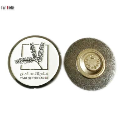 China Custom Europe Year of Tolerance Badge Metal Making Soft Enamel Lapel Pin UAE Magnetic Emblem Black Plating for sale