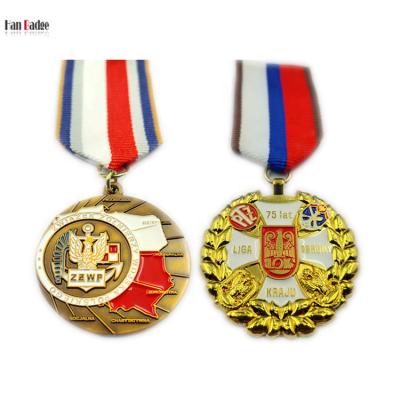 China All Over The World Full Size Custom Design Medals With Sliver Colored Soft Enamel Die Casting Process for sale