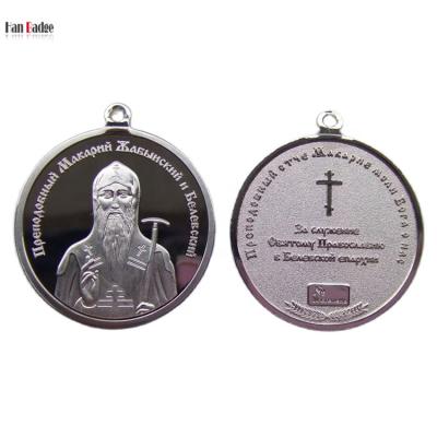 China Worldwide Custom Design 3D Medals Die Sruck Process Two Tone Matt Silver And Shiny Silver Plating for sale