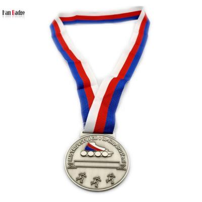 China Worldwide Championship Medallions Custom Design 2D Skating Medal With Neck Ribbon Attached for sale