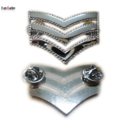 China Custom Military Europe Award Brooch Pins Die Struck Mounting Bars Nickel Plating Butterfly Clutch Back for sale