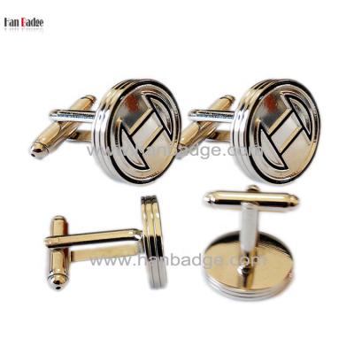 China Custom Design Cuff Links Brass 2D Stamping Brass Hard Enamel Cufflinks For Men for sale