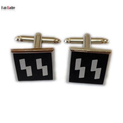 China Custom Brass Cuff Links With Your Logo Stamping Brass Enamel Cufflinks Nickel Plating for sale