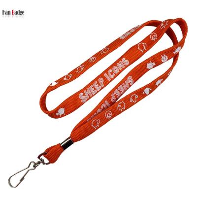 China Promotional Gift Custom Tubular Lanyards With Silkscreen Printing Logo Customized Neck Straps Metal J-Hook for sale