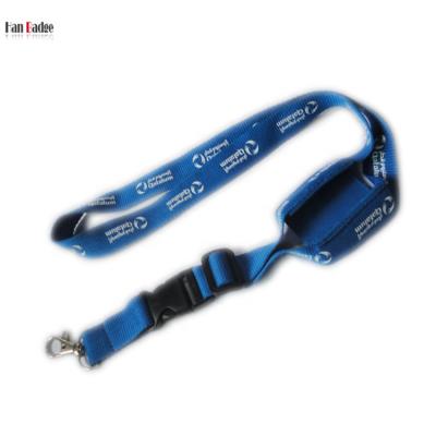 China Promotional Gift Custom Silkscreen Printing Logo Polyester Lanyard Holder Neck Strap Phone Badge With Mobile for sale