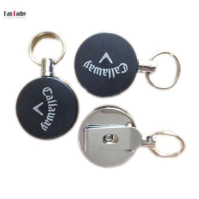 China Metal and Plastic Durable Retractable Badge Reel with Back Card Yoyo Badge Holder Keyring Clip ID Holder for sale