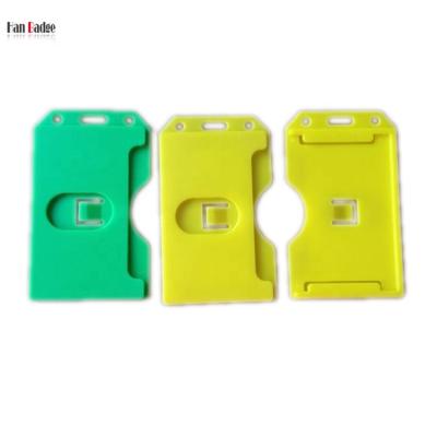 China Hard Plastic Two Side Badge ID Credit Card Holders Two Sided Plastic Card Holder for sale